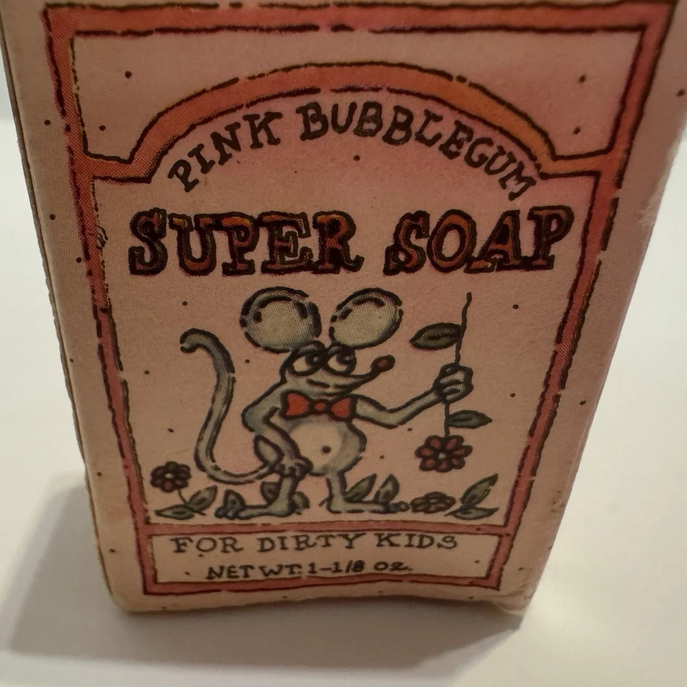 Vtg 1975 Super Soap For Dirty Kids Pink Bubblegum 1 1/8 Oz Village Bath Products